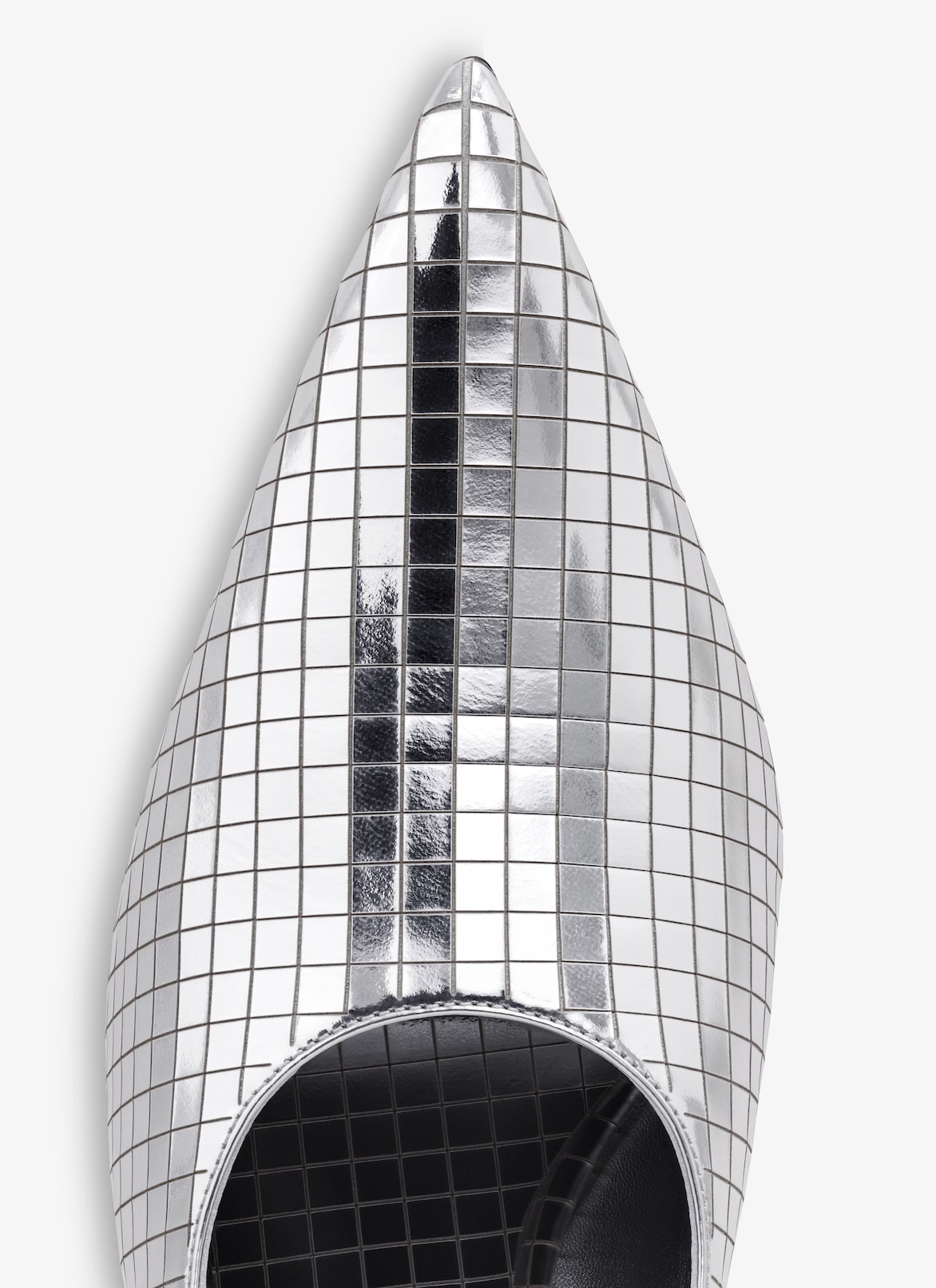 ART DECO SLINGBACKS IN MIRROR CALFSKIN ALAÏA SILVER ART DECO SLINGBACKS IN MIRROR CALFSKIN